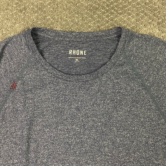 Rhone Shirt Men's XL Blue Heather Reign Long Sleeve Performance Gym Base Layer - Picture 2 of 11